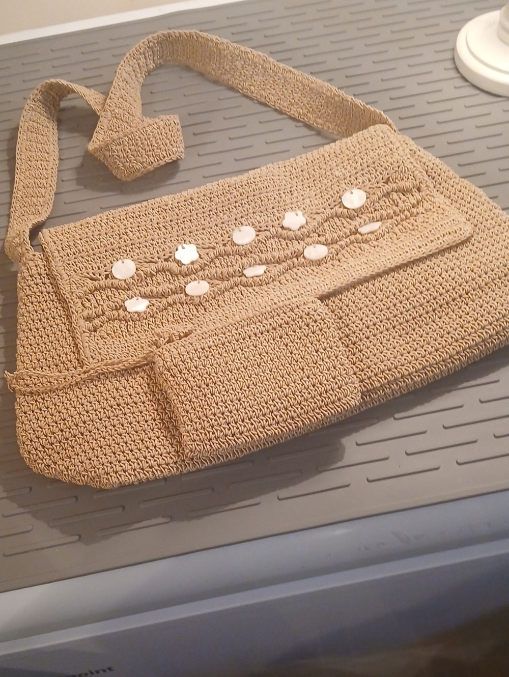 ​Boho Crochet Crossbody Shoulder Bag with Matching Solid Wristlet Purse Set - Picture 16 of 16